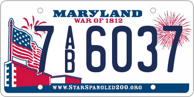 MD license plate 7AB6037