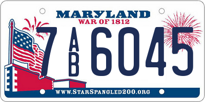 MD license plate 7AB6045