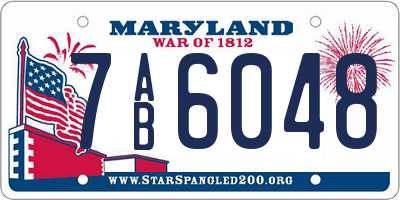 MD license plate 7AB6048