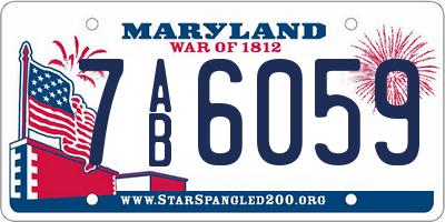 MD license plate 7AB6059