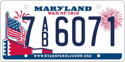 MD license plate 7AB6071