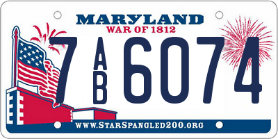 MD license plate 7AB6074
