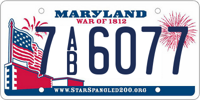 MD license plate 7AB6077