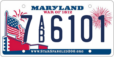 MD license plate 7AB6101