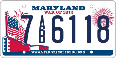 MD license plate 7AB6118
