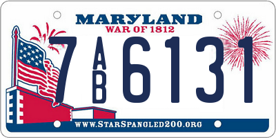 MD license plate 7AB6131