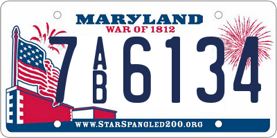 MD license plate 7AB6134