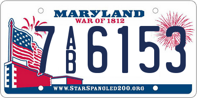 MD license plate 7AB6153