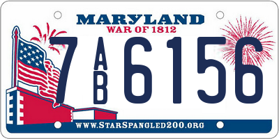 MD license plate 7AB6156