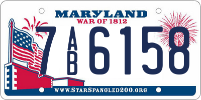 MD license plate 7AB6158