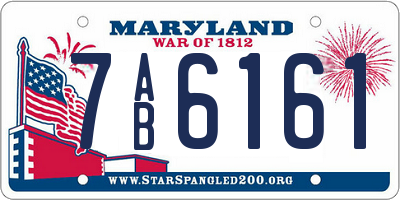 MD license plate 7AB6161