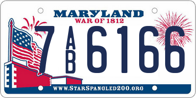 MD license plate 7AB6166