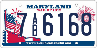 MD license plate 7AB6168