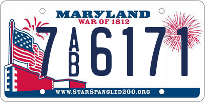 MD license plate 7AB6171