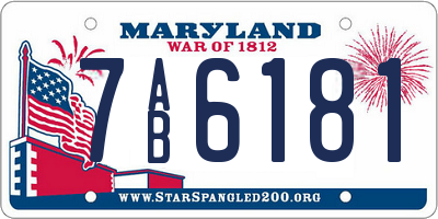 MD license plate 7AB6181