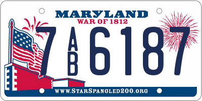 MD license plate 7AB6187
