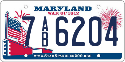 MD license plate 7AB6204