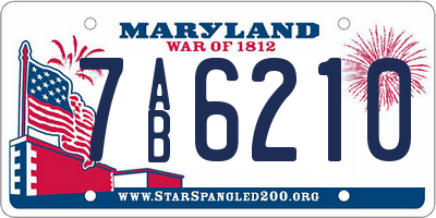 MD license plate 7AB6210