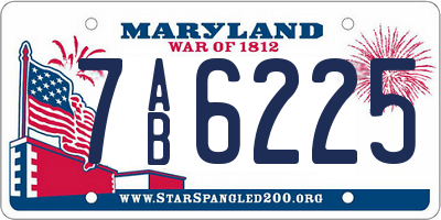 MD license plate 7AB6225
