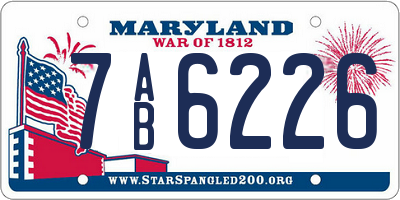 MD license plate 7AB6226