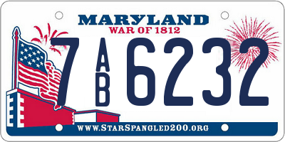 MD license plate 7AB6232
