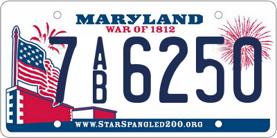 MD license plate 7AB6250