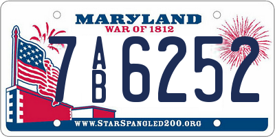 MD license plate 7AB6252