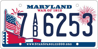 MD license plate 7AB6253