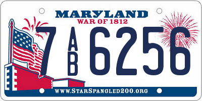 MD license plate 7AB6256