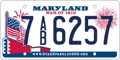 MD license plate 7AB6257
