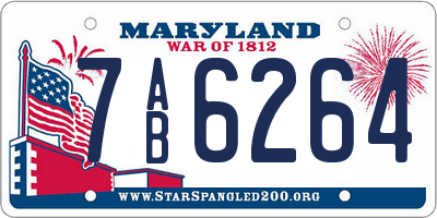 MD license plate 7AB6264