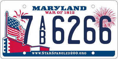 MD license plate 7AB6266