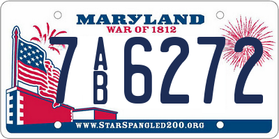 MD license plate 7AB6272