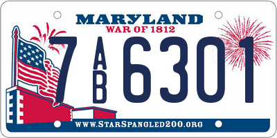 MD license plate 7AB6301