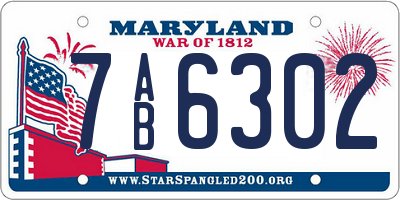 MD license plate 7AB6302