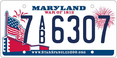 MD license plate 7AB6307