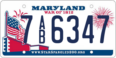 MD license plate 7AB6347