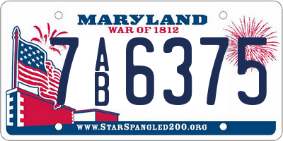 MD license plate 7AB6375