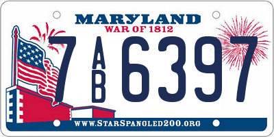 MD license plate 7AB6397