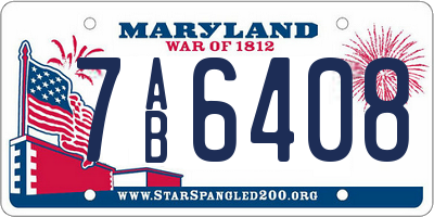 MD license plate 7AB6408