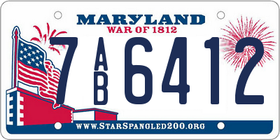 MD license plate 7AB6412