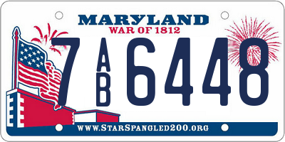 MD license plate 7AB6448