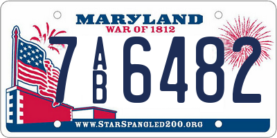 MD license plate 7AB6482