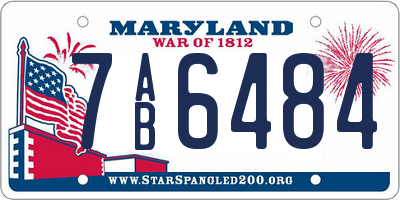 MD license plate 7AB6484