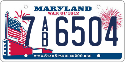MD license plate 7AB6504