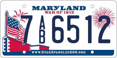 MD license plate 7AB6512