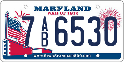 MD license plate 7AB6530