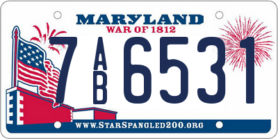 MD license plate 7AB6531