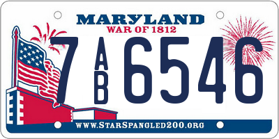 MD license plate 7AB6546