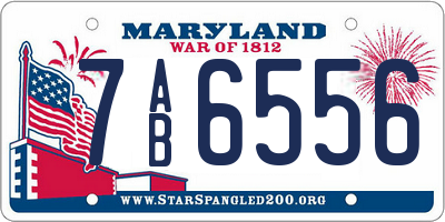 MD license plate 7AB6556